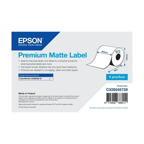 EPSON Premium Matte Label Cont.R, 203mm x 60m Epson
