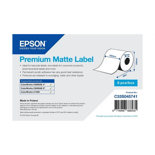 EPSON Premium Matte Label Cont.R, 102mm x 60m Epson