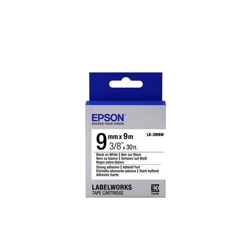 Epson LK-3WBW címkeszalag (9mm) Black on White - 9m