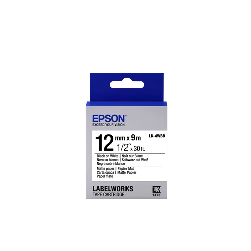 Epson LK-4WBB címkeszalag Black/White 12mm (9m) Epson