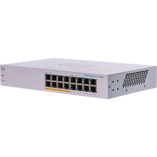 CISCO Switch 16x1000Mbps (8xPOE), Fémházas, Rackes - CBS110-16PP-EU