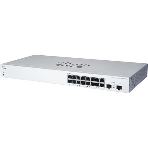 CISCO Switch 16x1000Mbps (POE) + 2x1000Mbps SFP, Menedzselhető, Fémházas, Rackes - CBS220-16P-2G-EU