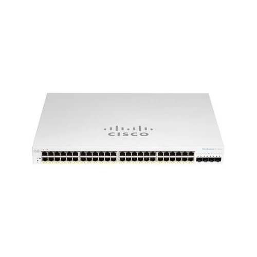 CISCO Switch 48x1000Mbps + 4x10000Mbps SFP + , Menedzselhető, Fémházas, Rackes - CBS220-48T-4X-EU CISCO