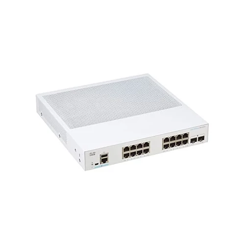 CISCO Switch 16x1000Mbps + 2x1000Mbps SFP, Fémházas, Rackes, Menedzselhető - CBS350-16T-2G-EU