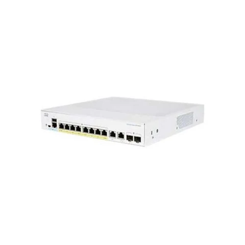 CISCO Switch 8x1000Mbps (POE + ) + 2x1000Mbps SFP, Fémházas, Rackes, Menedzselhető - CBS350-8P-E-2G-EU