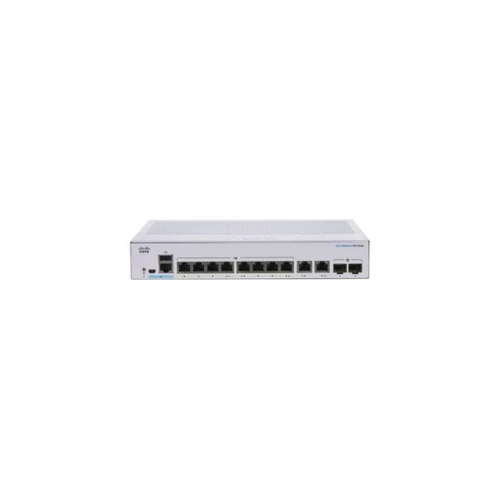 CISCO Switch 8x1000Mbps + 2x1000Mbps SFP, Fémházas, Rackes, Menedzselhető - CBS350-8T-E-2G-EU