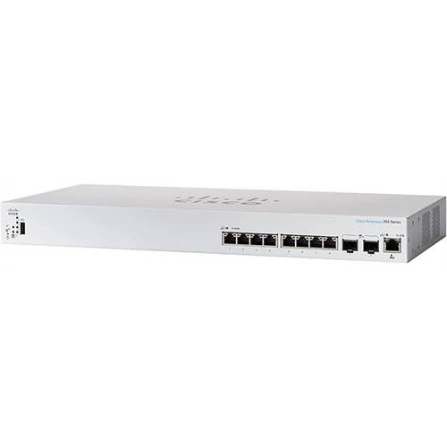 CISCO Switch 8x10000Mbps + 2x10000 SFP+ Kombó, Rackes, Fémházas, Menedzselhető - CBS350-8XT-EU