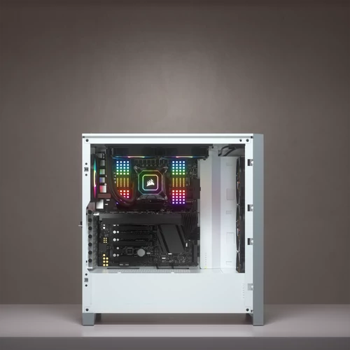 CORSAIR iCUE 4000X RGB Edzett Üveg Mid-Tower Gépház, Fehér