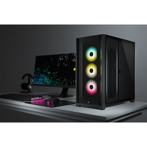 CORSAIR iCUE 5000X RGB Edzett Üveg Mid-Tower Smart Gépház, Fekete