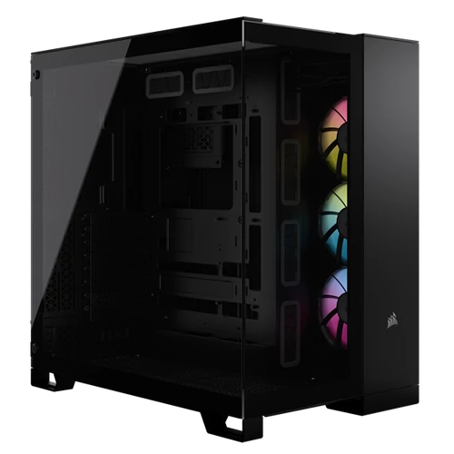 CORSAIR Ház iCUE LINK 6500X RGB, 3x iCUE LINK RX120 RGB Ventilátor, Tápegység nélkül, Edzett Üveg, fekete Corsair