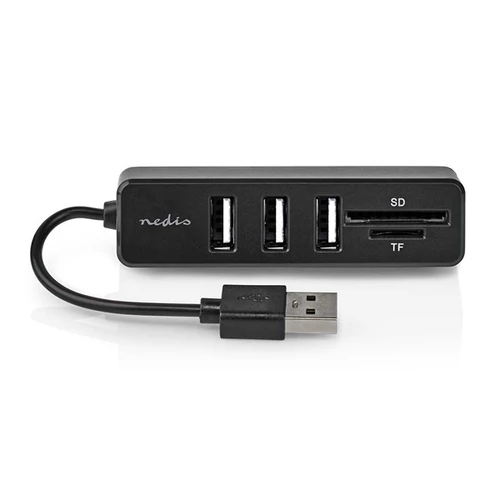 Nedis CCGB60250BK01 kombó kártyaolvasó, 3x USB A anya, USB 2.0, USB tápellátás, SD és MicroSD NEDIS