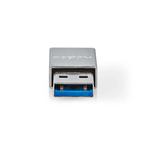 Nedis CCTB60925AL USB-A adapter, USB 3.2 Gen 1, USB-A férfi, USB-C™ anya, 5 Gbps,  kerek,  Nikkelezett, Ezüst NEDIS - Copygo