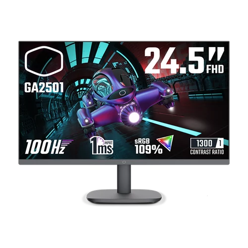 COOLER MASTER Monitor Gaming 24,5" GA2501, 100Hz, FHD 1920x1080, Adaptive Sync, 1xHDMI1.4 / 1xVGA Cooler Master