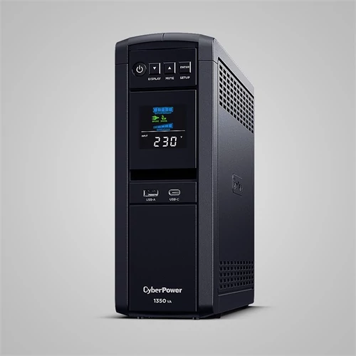 CYBERPOWER UPS gaming, 6xSCHU,2xUSB 1350VA 810W, 230V, színuszus szünetmentes tápegység,LINE-INTERAKTÍV, AVR, színes LCD CyberPower