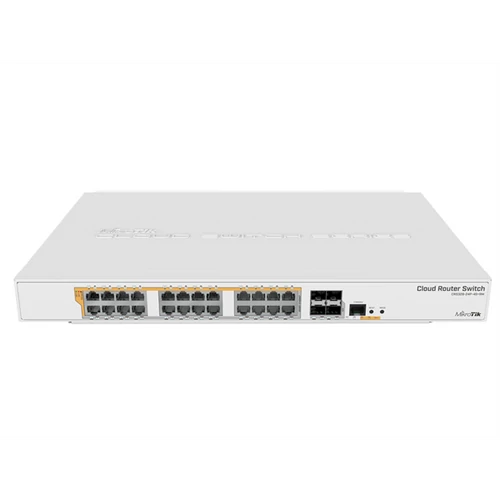 MIKROTIK Cloud Router Switch 24x1000Mbps (POE) + 4x10Gbit SFP + , Fémházas, Rackes - CRS328-24P-4S + RM