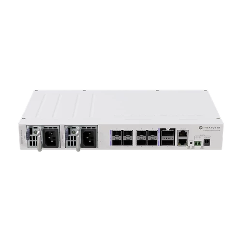 MIKROTIK Cloud Router Switch 1x100Mbps + 8x25Gbit SFP28 + 2x100Gbit QSFP28, Fémházas, Rackes - CRS510-8XS-2XQ-IN MikroTik