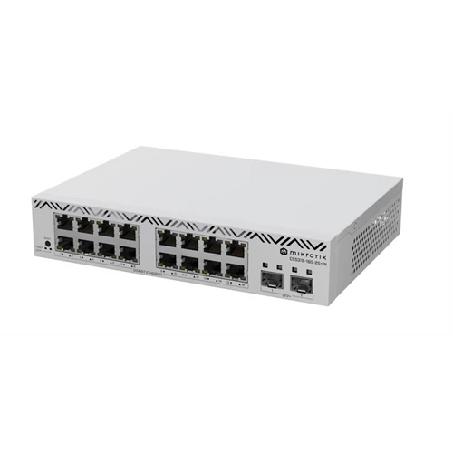 MIKROTIK Switch 16x1000Mbps + 2x10Gbps SFP + , Fémházas, Rackes, CSS318-16G-2S + IN MikroTik
