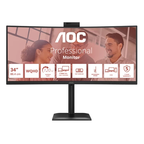 AOC 34" CU34E4CW LED Curved