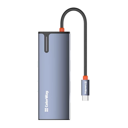 COLORWAY USB-elosztó (dokkolóállomás) CW-HUB02, USB-C 6-B-1 Type C PD 100W / USB3.0?3 / HDMI 4? / RJ45 ColorWay