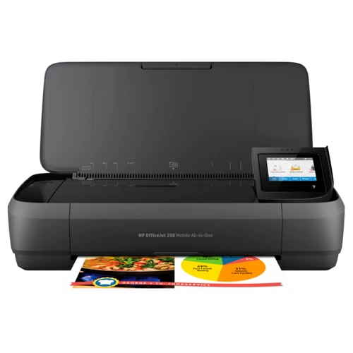 HP Tintasugaras MFP NY / M/S Officejet 250 mobil, USB / Wi-Fi, A4, 10lap / perc(FF;ISO), Hordozható, Akku