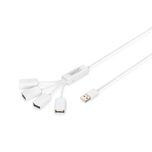 Digitus DA-70216 Slim Spider USB Hub 4-port White