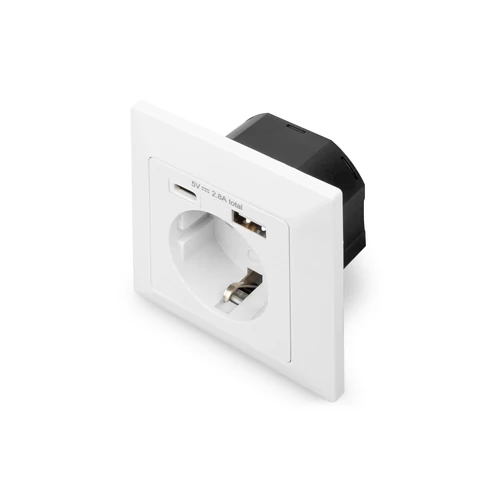 SAFETY PLUG FOR FLUSH MOUNTING WALL OUTLET 1X USB 1X TYPE C