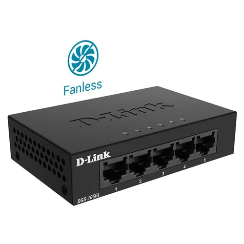 D-LINK Switch 5x1000Mbps Fémházas Asztali, DGS-105GL / E