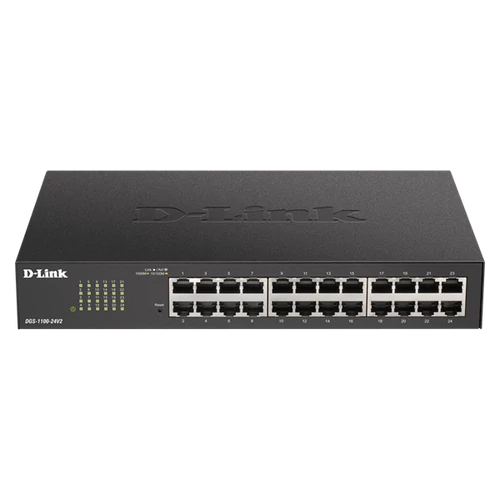 D-LINK Switch 24x1000Mbps Fémházas Menedzselhető Rackes, DGS-1100-24V2 / E