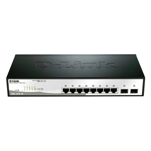 D-LINK Switch 8x1000Mbps + 2xGigabit SFP Menedzselhető Rackes, DGS-1210-10