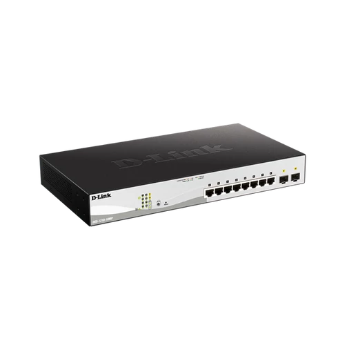 D-LINK Switch 8x1000Mbps (8xPOE) + 2xGigabit SFP Menedzselhető Rackes, DGS-1210-10MP / E