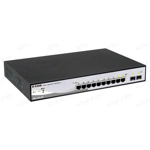 D-LINK Switch 8x1000Mbps (8xPOE) + 2xGigabit SFP Menedzselhető Rackes, DGS-1210-10P / E