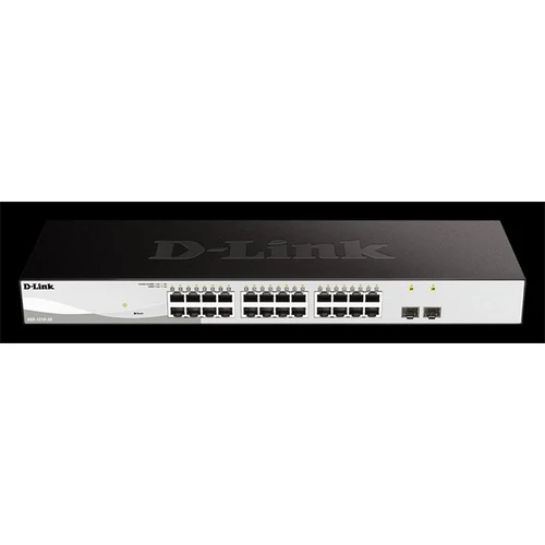 D-LINK Switch 24x1000Mbps + 2xGigabit SFP Menedzselhető Rackes, DGS-1210-26 / E