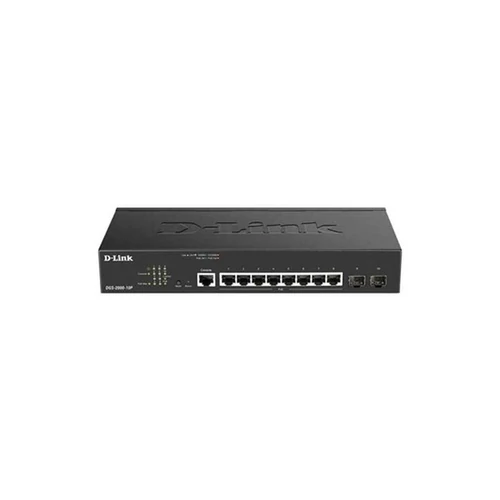D-LINK Switch 8x1000Mbps(8xPOE) + 2xGigabit SFP Fémházas, Menedzselhető (65W POE), DGS-2000-10P D-Link