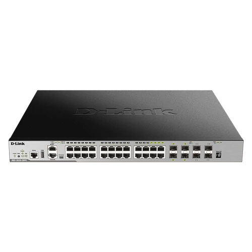 D-LINK Switch 20x1000Mbps(20xPOE) + 4xGigabit SFP+ + 4xGigabit SFP kombó Menedzselhető, Rackes (370W POE), DGS-3630-28PC D-Link