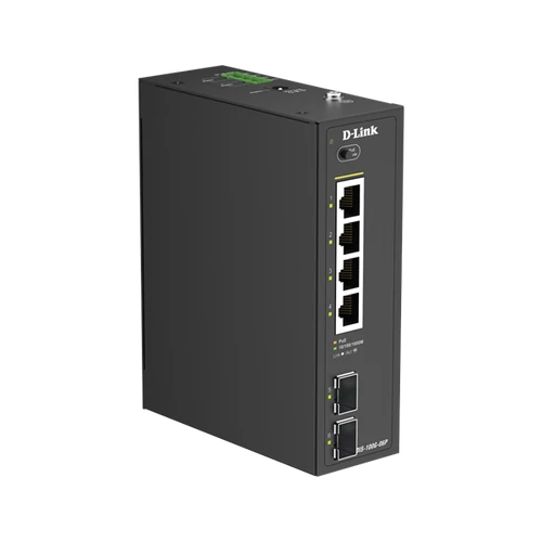 D-LINK Switch Ipari 4x1000Mbps(4xPOE) + 2x1000Mbps SFP, Rackes, DIS-100G-06P D-Link