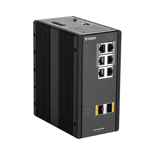 D-LINK Switch Ipari 6x1000Mbps (4xPOE) + 2xSFP Menedzselhető Rackes, DIS-300G-8PSW D-Link