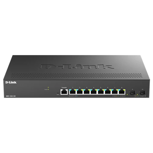 D-LINK Switch 8x2.5Gbps + 2xSFP+ Multi-Gigabit Fémházas Asztali, DMS-1250-10S / E D-Link