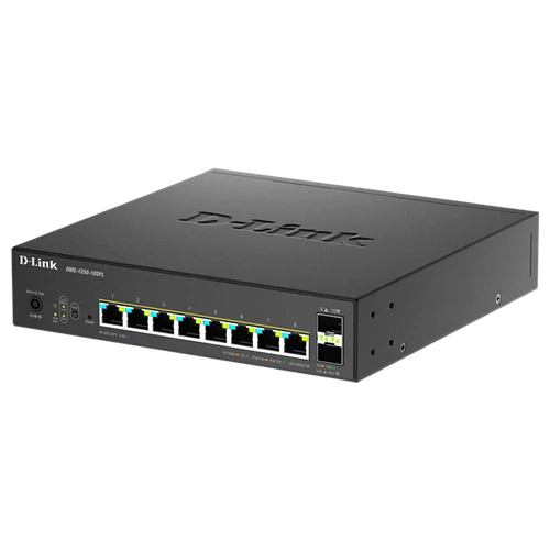 D-LINK Switch 8x2.5Gbps(POE) + 2xSFP+ Multi-Gigabit Fémházas Asztali, DMS-1250-10SPL / E D-Link