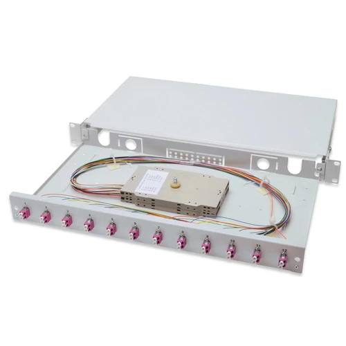 FIBER OPTIC SLIDING SPLICE BOX 1U EQUIPPED LC OM4