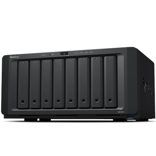 SYNOLOGY NAS 8 fiókos DS1821+ AMD Ryzen V1500B 4x2,2GHz, 4GB DDR4, 4x1GbE, 2xeSATA