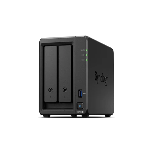 SYNOLOGY NAS 2 fiókos AMD Ryzen R1600 2x2,6GHz, 8GB DDR4 RAM, 2x1000Mbit, 1xUSB3.2Gen1 - DS723 + 8G Synology