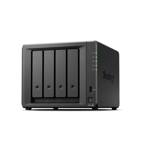 SYNOLOGY NAS 4 Fiókos DS923+ 4x4TB HDD-vel, AMD Ryzen R1600 2x2,6GHz, 4GB DDR4 ECC, 2x1GbE, 2xUSB3.2 Synology