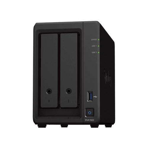 SYNOLOGY NAS 2 fiókos DVA1622 NVR Intel Celeron J4125 4x2,7GHz, 6GB DDR4, 1x1GbE, 2xUSB3.0, HDMI Synology