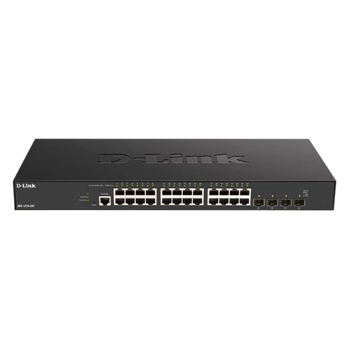 D-LINK Switch 24x10Gbps SFP+ + 4xGigabit Fémházas, Menedzselhető, DXS-1210-28S D-Link