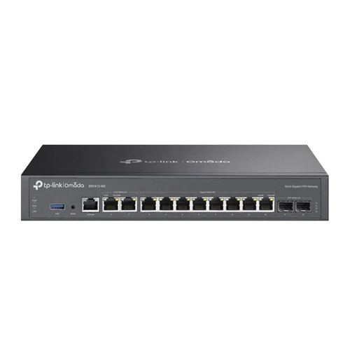 TP-LINK Vezetékes VPN Router 2xWAN / LAN(2500Mbps)+ 8xWAN / LAN(1000Mbps) + 2xSFP + 1xUSB + 1xkonzol port, ER7412-M2 TP-Link