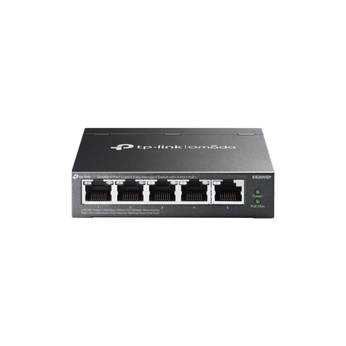 TP-LINK Switch 5x1000Mbps (1xPOE + 4xPOE + ) Fémházas Easy Smart (Omada), ES205GP TP-Link
