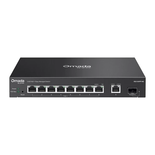 TP-LINK Switch 8x2.5Gbps(8xPOE + +) + 1x10Gbps +1xSFP+ Fémházas Easy Smart (Omada), ES210XPP-M2 TP-Link