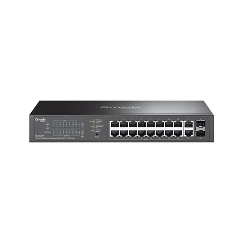 TP-LINK Switch 20x1000Mbps(16xPOE + ) + 2xSFP Fémházas Easy Smart (Omada), ES220GP TP-Link
