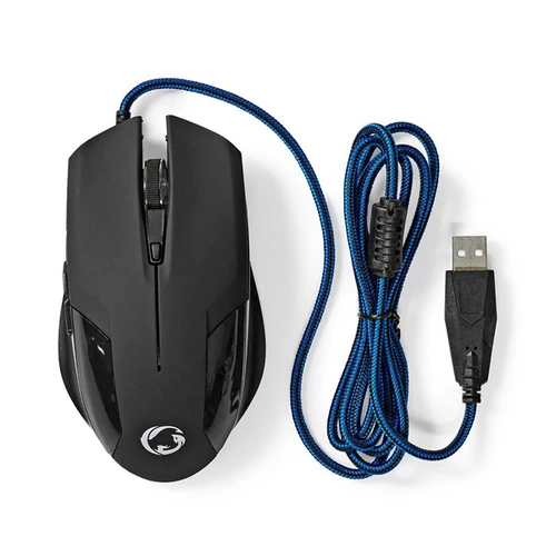 Nedis GMWD110BK gamer egér, 1200 / 2400 / 4800 / 7200 dpi | Állítható DPI | Gombok száma: 6 | Programozható gombok NEDIS