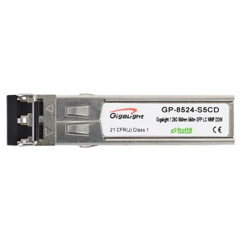 Gigalight SFP module,1.25G,850nm,550M reach,0~70 temp.range,with Digital Diagnostics Monitoring